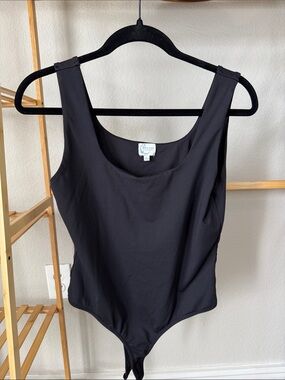 Chloe & Katie Black Scoop Neck Sleeveless Bodysuit